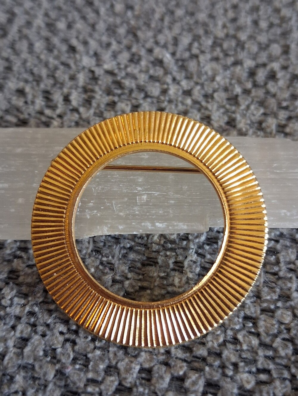 Gold Circular Radiant Brooch Pin - Women's Jewelry